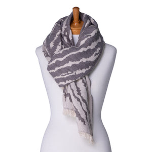 THSS2420: Grey: Zebra Print Scarf