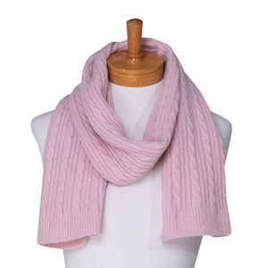 THSS2435: Pink: Cable Rib Scarf