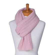 Load image into Gallery viewer, THSS2435: Pink: Cable Rib Scarf
